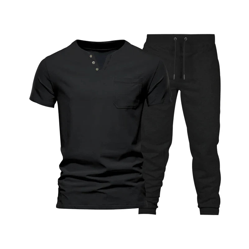 saferido  Spring/Summer New Foreign Trade Men's Wear Set Fashion Casual Sports Men's Two Piece Set