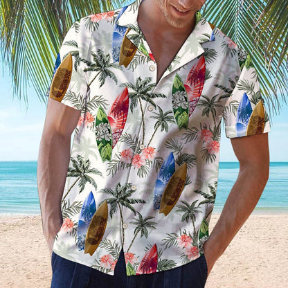Hawaiian Shirts Red Tropical Shirts Floral Men  Tops Summer Casual Short Sleeve Button Shirt Chemise Loose Vacation Beach