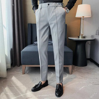 saferido  Korean Style Men Spring High Quality Leisure Pants/Male Slim Fit Fashion Solid Color Office Dress Trousers Plus size 29-36