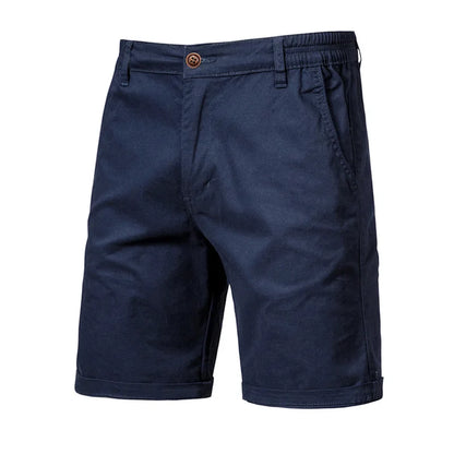 Men Shorts Summer Cotton Middle Waist Male  Casual Business Men Shorts Printed Beach Stretch Chino Classic Fit Short Homme
