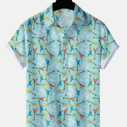 New Hawaiian Men's Casual Beach Style Short Sleeve Breathable Fashion Polo Collar Men's Shirt 3D Printing Oversize Customizable