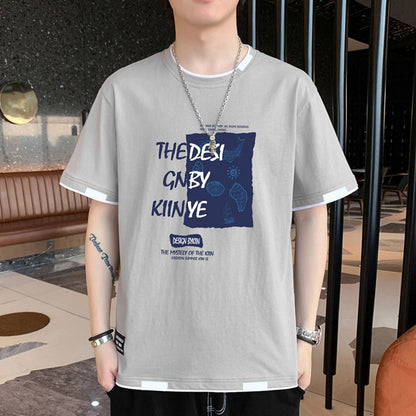 Tshirts For Men Summer Printed Tee Shirt Casual Streetwear Korean Fashion Clothing Cool Breathe Tops Men
