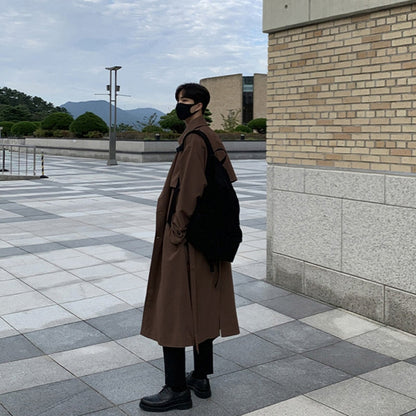 Brand New Spring Trench Korean Men's Fashion Overcoat for Male Long Windbreaker Streetwear Men Coat Outer Wear Clothing