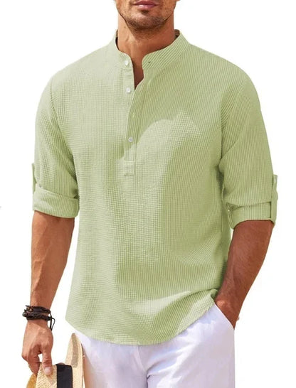 saferido 2024  Polos New Men's Casual Blouse Cotton Linen Shirt Loose Tops Long Sleeve T-Shirt Spring Autumn Casual Handsome Men's Shirts