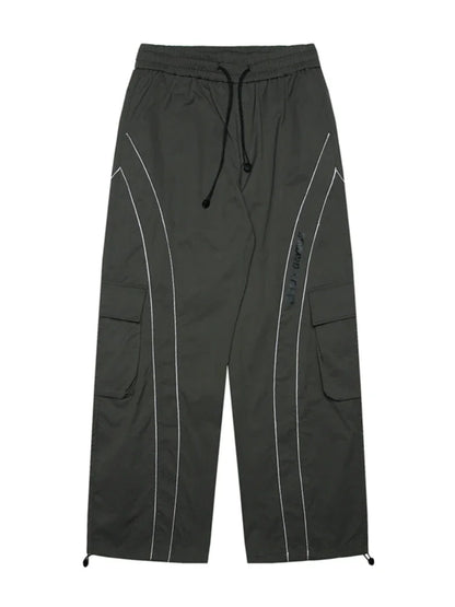 saferido Baggy Wide Leg Cargo Pants Men Oversize gray Cargo Trousers Male Loose Casual Sweatpants Streetwear Hip Hop