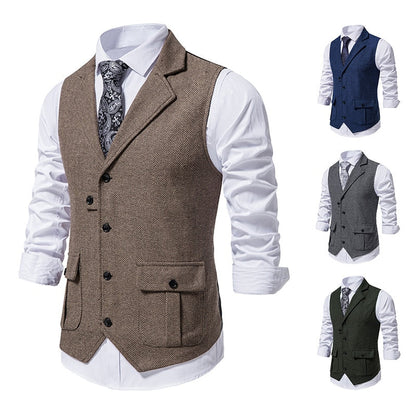 Men's Brown Vest Suit Vest Single breasted Designer Brand Sleeveless Formal Coat Top Adult Dress Tuxedo