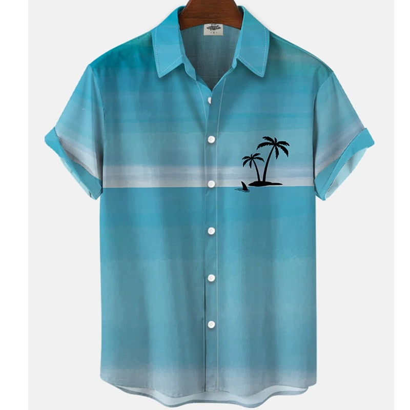 Harajuku Feather Hawaiian Men's Shirt Printed Short Sleeve Casual White Street Summer Beach Shirts For Men Clothing  Summer