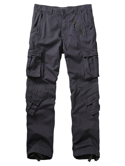 Men's Casual Cargo Pants Military Army Camo Pants Combat Work Pants with 8 Pockets(No Belt)