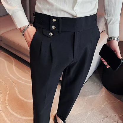 saferido Fashion High Quality Cotton Men Pants Straight Spring and Summer Long Male Classic Business Casual Trousers Full Length 36