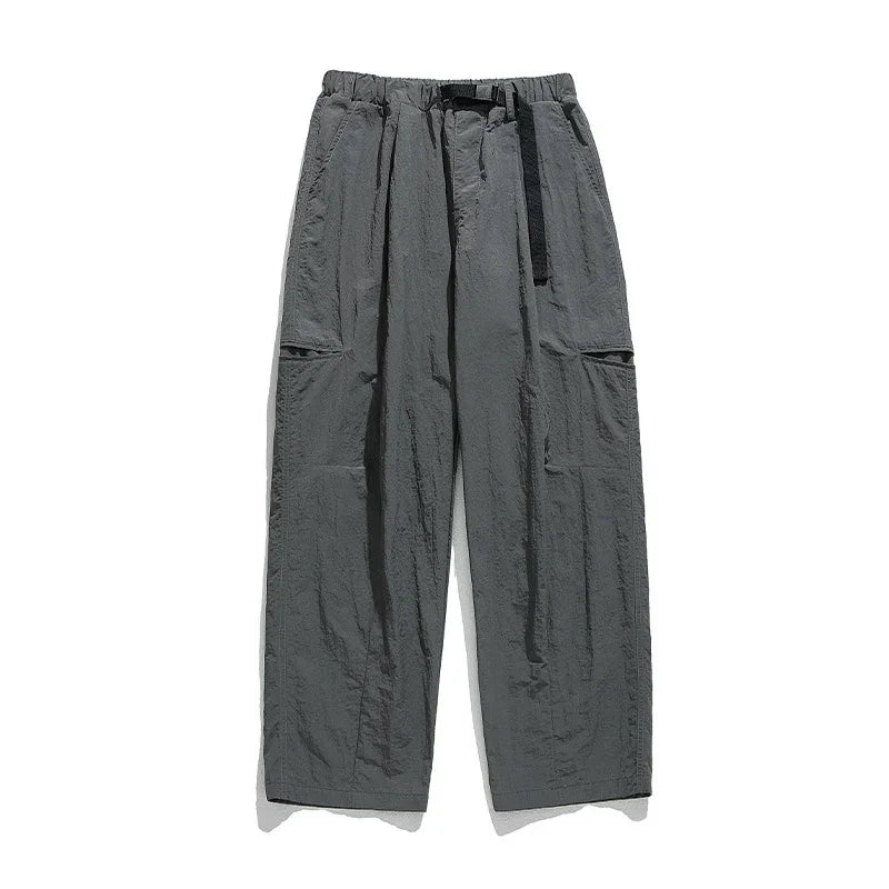 Autumn Cargo Pants Men 100% Nylon Safari Style Solid Double Side Pockets Men Pants Outdoors Tourism Men Clothes
