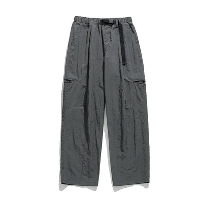Autumn Cargo Pants Men 100% Nylon Safari Style Solid Double Side Pockets Men Pants Outdoors Tourism Men Clothes