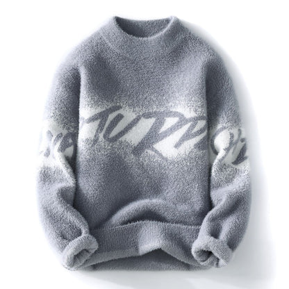 Sweaters men autumn new style mens Letter pattern warm sweater men youth style sweaters spring Men's wool pullovers M-3XL