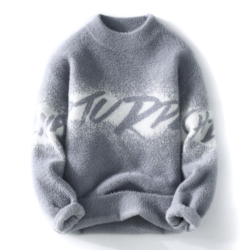 Sweaters men autumn new style mens Letter pattern warm sweater men youth style sweaters spring Men's wool pullovers M-3XL