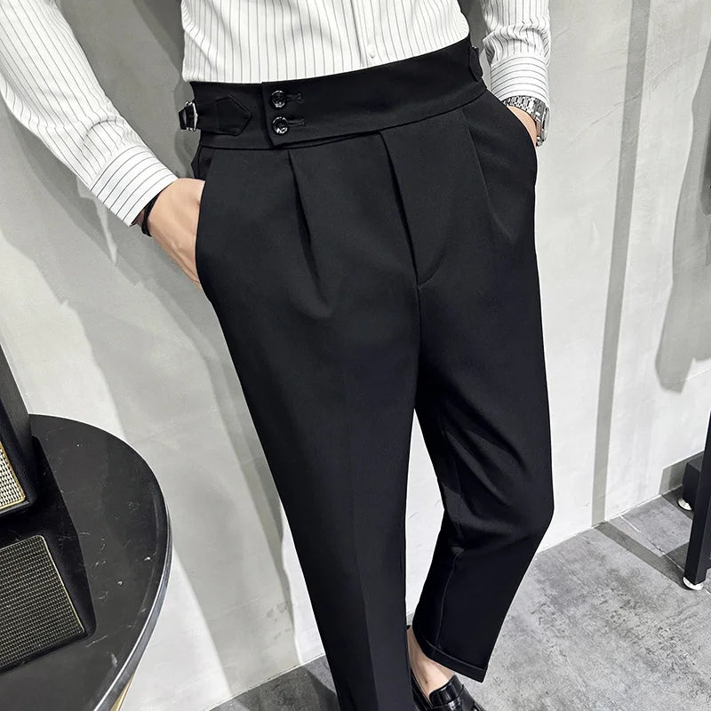 saferido Men Spring Autumn Suits Pants Male Formal Wear Boutique Trousers Quality Men British Style Business Casual Loose Suits Pants