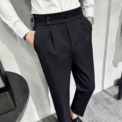 saferido Men Spring Autumn Suits Pants Male Formal Wear Boutique Trousers Quality Men British Style Business Casual Loose Suits Pants
