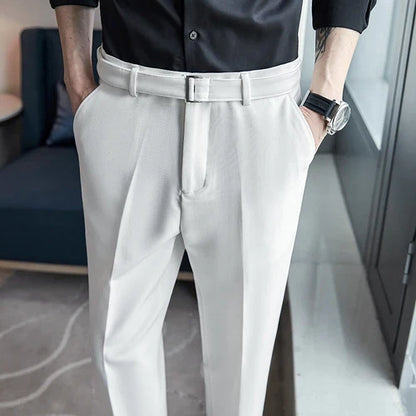 saferido British Fashion Versatile Slim Long Pants Men's Fashion Spring Clothes Office Suit Trousers Men Luxury Casual Suit Pants