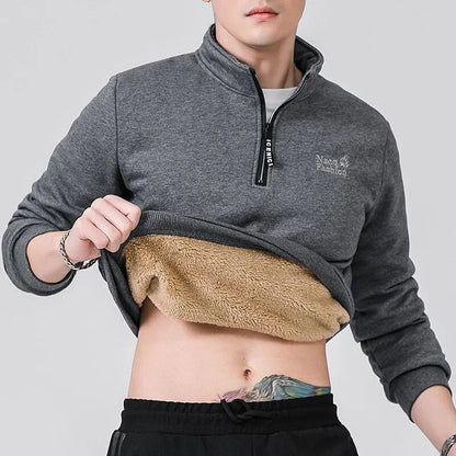 Men's Winter Sweatshirts Fleece Lined Warm Sportswear Zipper Long Sleeve Sweat Shirts Male Black Vintage Big Size Plus 8XL