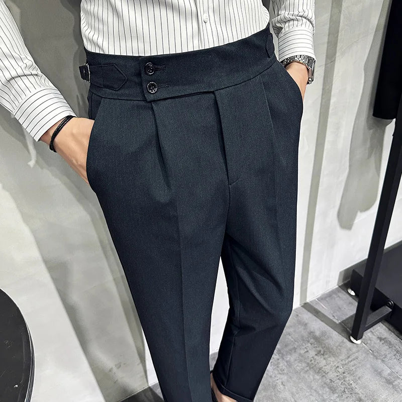 saferido Men Spring Autumn Suits Pants Male Formal Wear Boutique Trousers Quality Men British Style Business Casual Loose Suits Pants