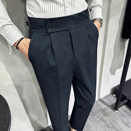 saferido Men Spring Autumn Suits Pants Male Formal Wear Boutique Trousers Quality Men British Style Business Casual Loose Suits Pants