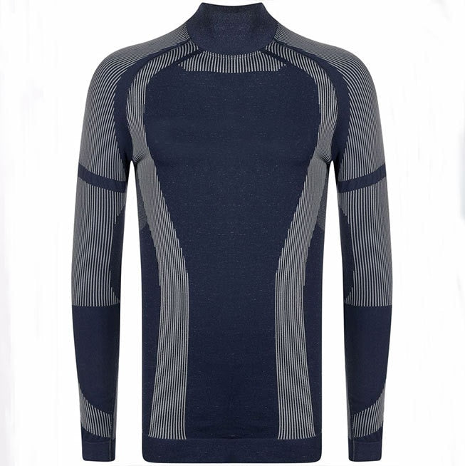 Men's Fashion Long Sleeve T-shirt Elastic T-Shirts Turtleneck Male Contrast Color Tops New Stripe Spliced Clothing