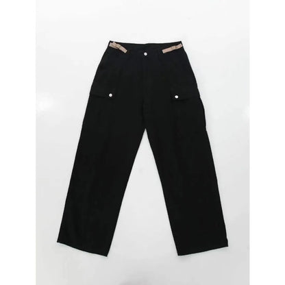 saferido Japanese cityboy heavy cotton overalls wide leg pants European and American street high waist slim hiphop big mouth bag fashion