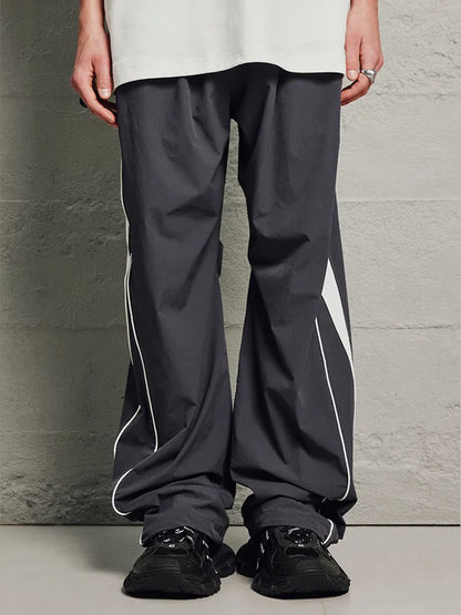 saferido Parachute Sports Pants for Men Jogging Sweatpants Wide Leg Trousers Male Black Streetwear Loose Casual American Street