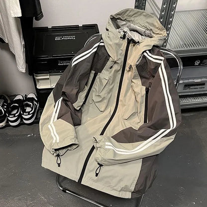 Streetwear Techwear Jacket Women Windbreakers Vintage Harajuku Oversize Track Jackets Outdoor Zipper Hooded Anorak Coat