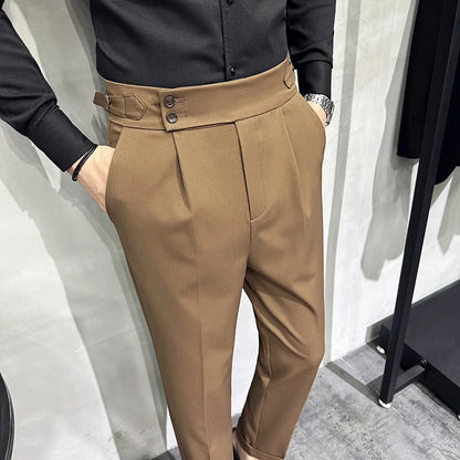 saferido Men Spring Autumn Suits Pants Male Formal Wear Boutique Trousers Quality Men British Style Business Casual Loose Suits Pants