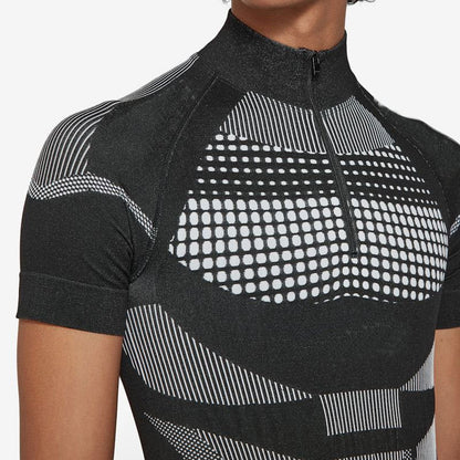 New Fashion Dots Print Slim T-shirts Mens Clothes Y2K Trend Zipper Turtleneck Tops Spring Summer Men Trend Tees Streetwear