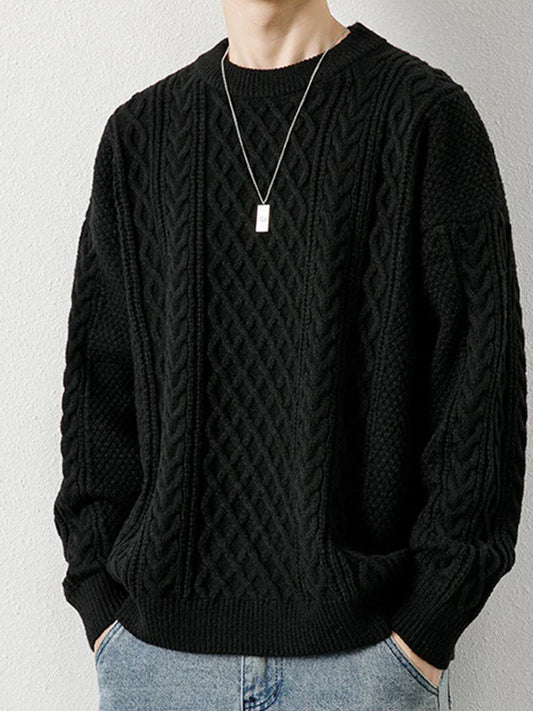 saferido Men's Knitted Vintage Sweater Argyle Black Pullovers Sweaters and Jumpers Green Autumn Winter Retro Streetwear Harajuku