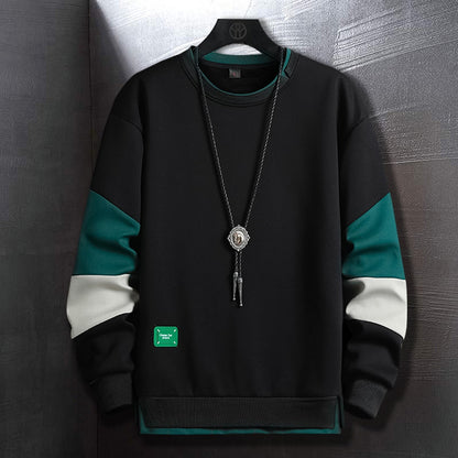 Sweatshirt For Men Fashion Autumn Winter Casual Long Sleeve Sweatshirt Men High Street Clothes Crewneck Shirt Men Hoodie No Hood