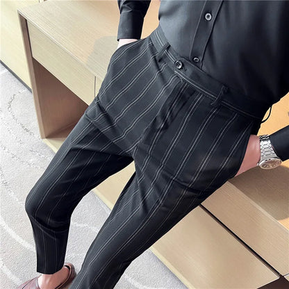 saferido Men Spring High Quality Business Suit Pants/Male Slim Fit Fashion Casual Formal Mens Dress Pants Men High Waist Solid Trousers
