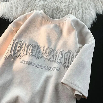 saferido American hip hop fried street trend wings printed short sleeved t shirt men and women loose Korean couple short sleeved T-shirt