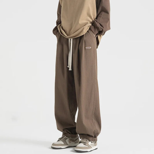 saferido New Temperament Solid Color Trendy Sports Pants Straight-leg Spring And Autumn Trousers Youth Popular Loose Casual Pants For Men