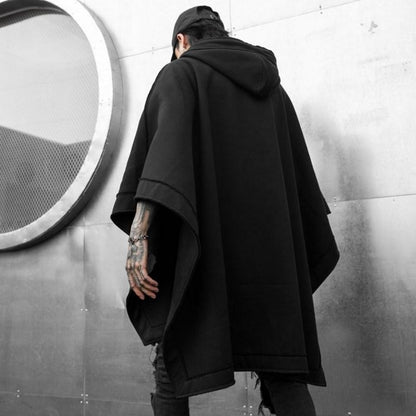 Black Oversized Hoodies Sweatshirt Baggy Trench Coat Anorak Men Goth Punk Japanese Streetwear Hip Hop Gothic