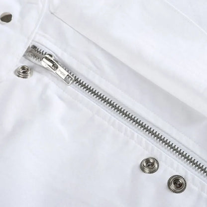 saferido Korean Functional Shirts Men's Spring Summer Zipper Shirt Top Trendy Street Original Design Niche Stand-up Collar Chemise Homme