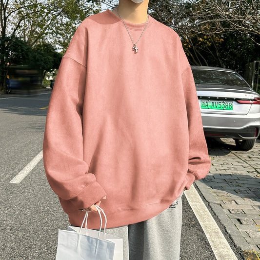Korean Men's Oversized Sweatshirts Solid Color Hoodies Couple's Jumper Large High Street Hoodies Harajuku Fashion Male Pullovers