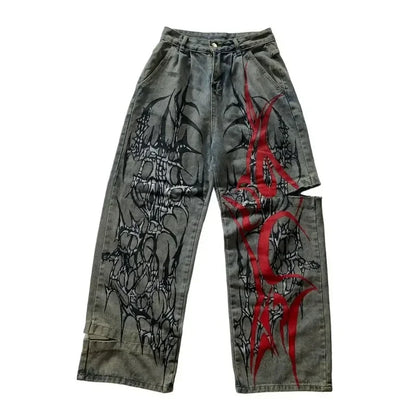 Street Popular Joker Solid Color Jeans Men Y2K New Harajuku Casual Loose Washed Straight Wide Leg Pants Unisex Vintage Trousers