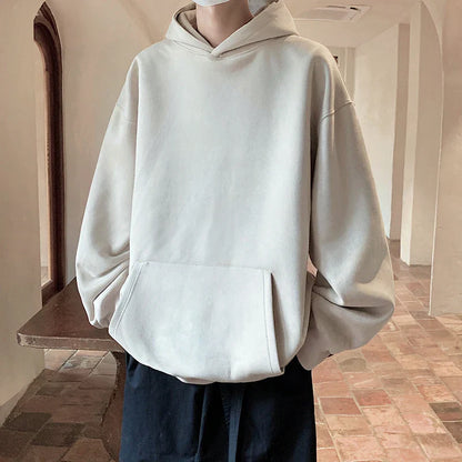 saferido Autumn New Solid Hoodie Men Harajuku Fashion Casual Oversized Hoodies Couples Loose Hooded Streetwear Sweatshirt 5XL