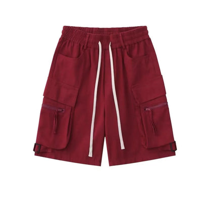 saferido Summer American High Street Pure Cotton Work Clothes Multi Pocket Shorts For Men And Women Street Retro Hip Hop Capris Fashion