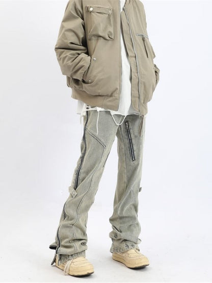 HOUZHOU Distressed Jeans Men Denim Trousers Male Zipper Hip Hop Punk Pants Vintage Casual Streetwear Designer Clothes Japanese