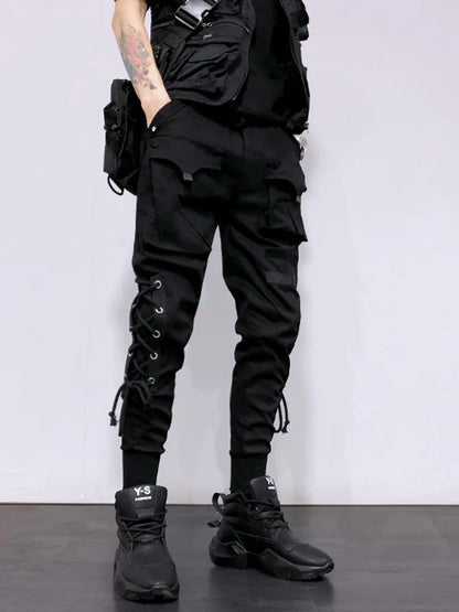 saferido Men's Male fashion black European American fashion brand harem pants personality street catwalk casual pants