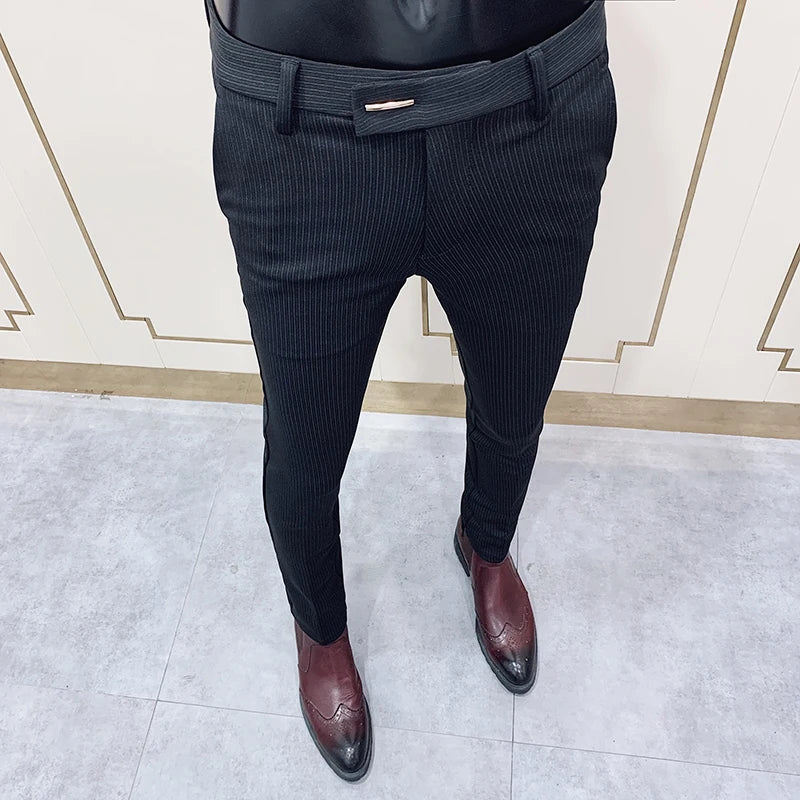 Men Suit Pants Dress Pantalone Hombre Stretch Slim Formal Trousers Calça Masculina Solid Color Casual Pants Fashion Men Clothing