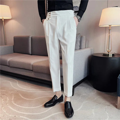 saferido Fashion High Quality Cotton Men Pants Straight Spring and Summer Long Male Classic Business Casual Trousers Full Length 36