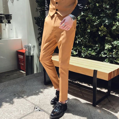 saferido Fashion Male Spring High Quality Cotton Business Suit Trousers Men's Clothing/Man British Style Men's Casual Suit Pants