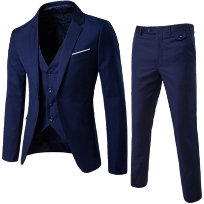 Men Blazers Set Wedding 3 Pieces Elegant 2 Suit Luxury Full Coat Pants Design Latest Vest Business Slim Fit Jacket Trousers