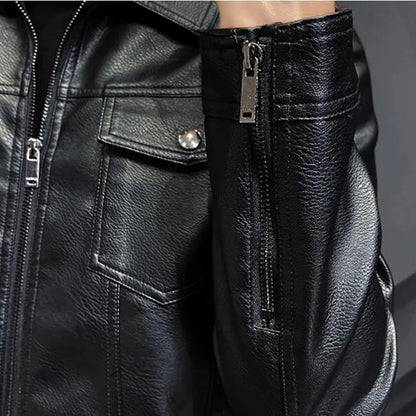 saferido  Spring Leather Jacket Men Motorcycle Jacket Slim Fit Male Autumn Faux Leather Coat Men's Casual Zipper Windbreaker Clothes