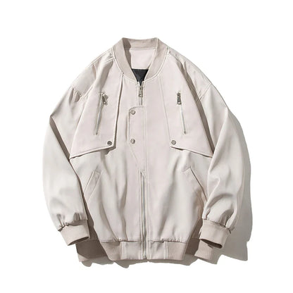 New Men Bomber Jackets Fashion Zippers Solid Casual Baseball Outerwear Coat Couple Jacket Streetwear Women Moto Biker Coats