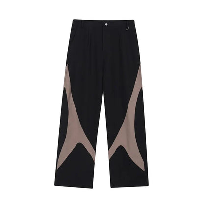 saferido Straight Pants Personalized Contract Color Men's Clothing Trousers Casual 2024 New Spring Summer Fashion