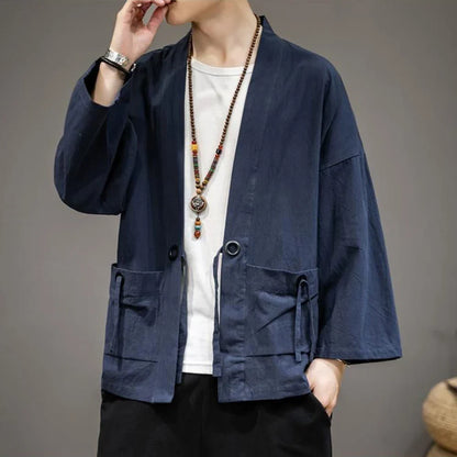 saferido Japanese Retro Kimono Robe Cardigan Shirt Men And Men Casual Yukata Haori Summer Thin Coat Tops Sunscreen Coat Beach Tops